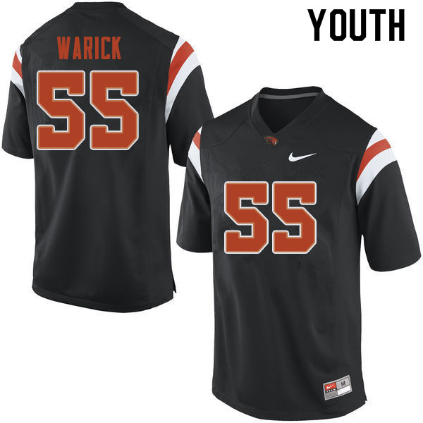 Youth #55 Conner Warick Oregon State Beavers College Football Jerseys Sale-Black